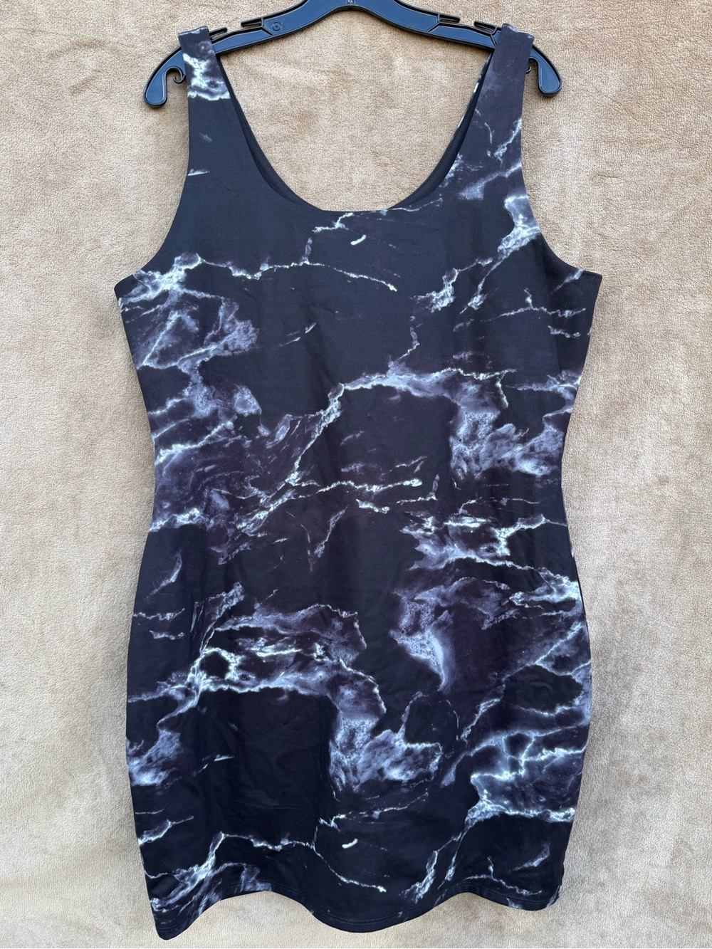 Express marble print body contour dress